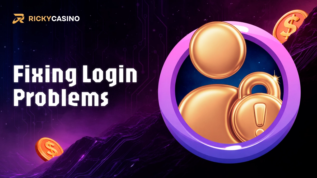 User and lock icon illustrating Ricky Casino login problems