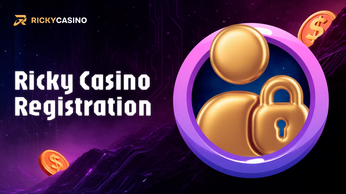 User profile and lock icon representing Ricky Casino registration