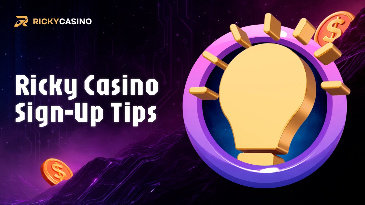 Light bulb icon symbolizing helpful Ricky Casino sign up tips