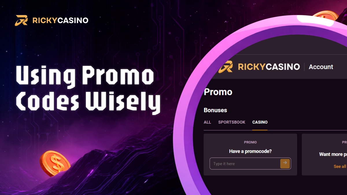 icky Casino promo code entry field displayed on dark interface