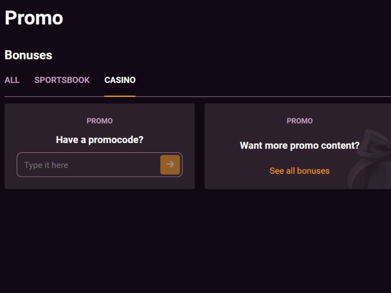 Ricky Casino promo section displaying available no deposit bonus offers